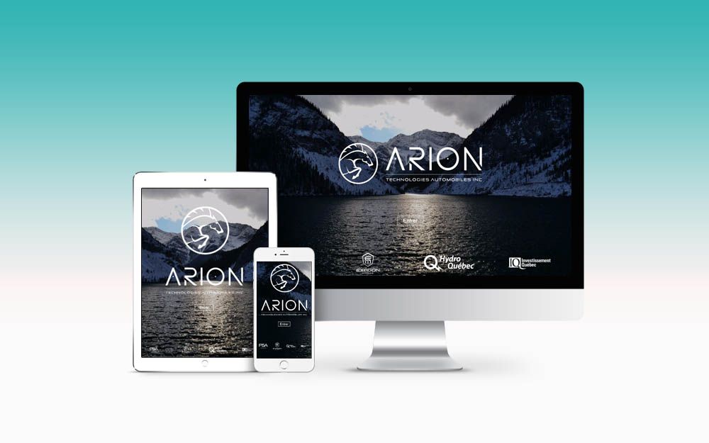 page d'accueil du site Arion technologies automobiles.Inc